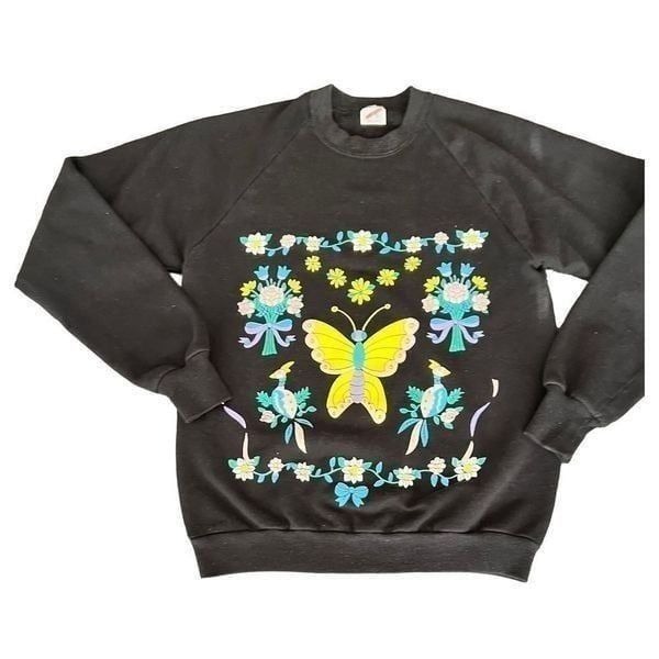 JERZEES butterfly peacock sweatshirt Made in USA