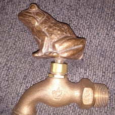 Brass Frog outdoor Garden Faucet.