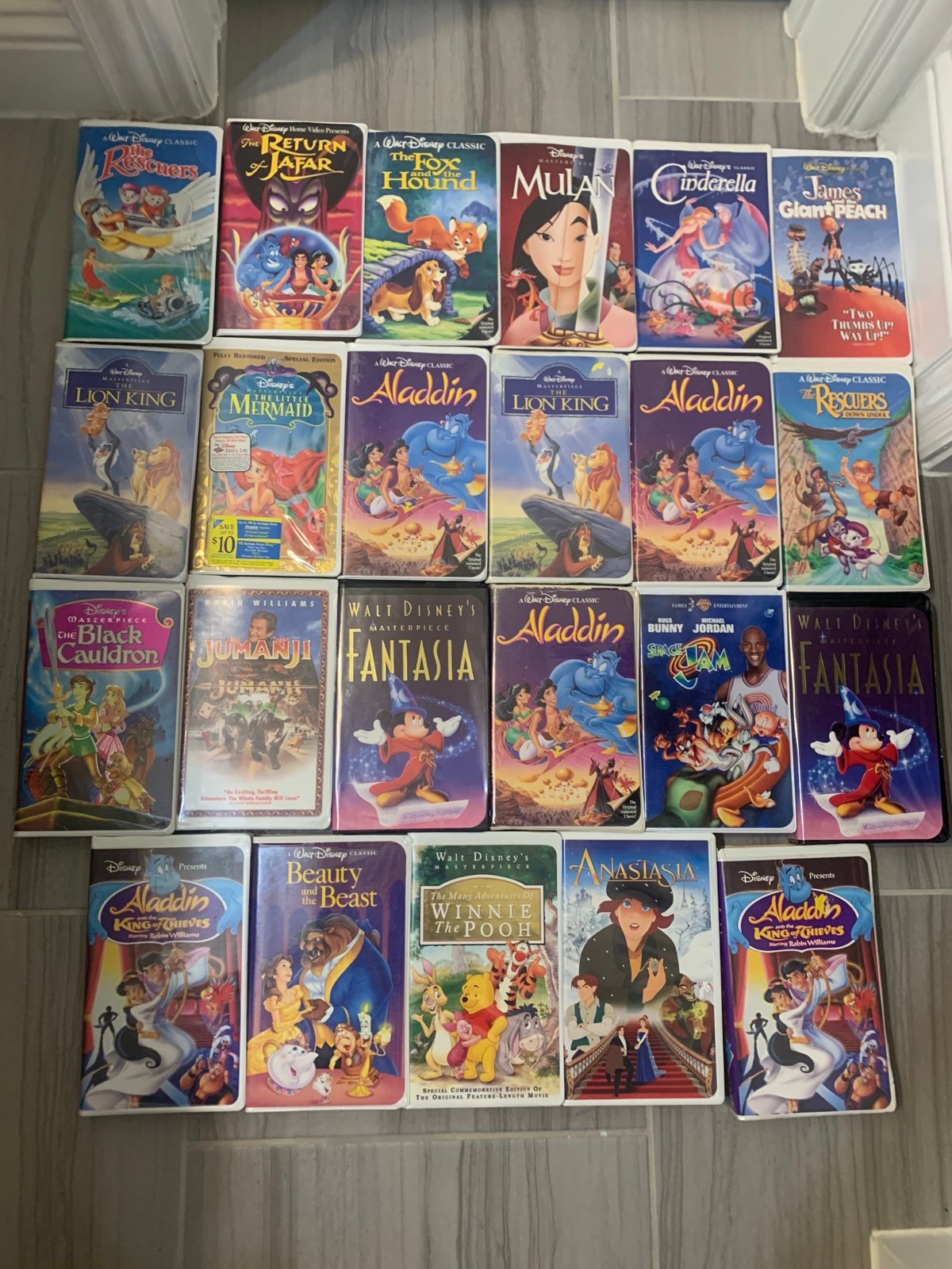 Lot Of 23 Walt Disney VHS Home video Collection Classics All Used Cinderella