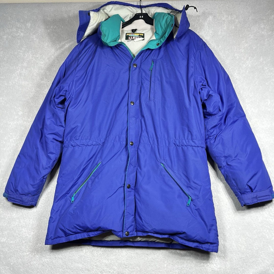Vintage LL BEAN PENOBSCOT PARKA Jacket Blue Men’s Large TALL Goose Down MADE USA