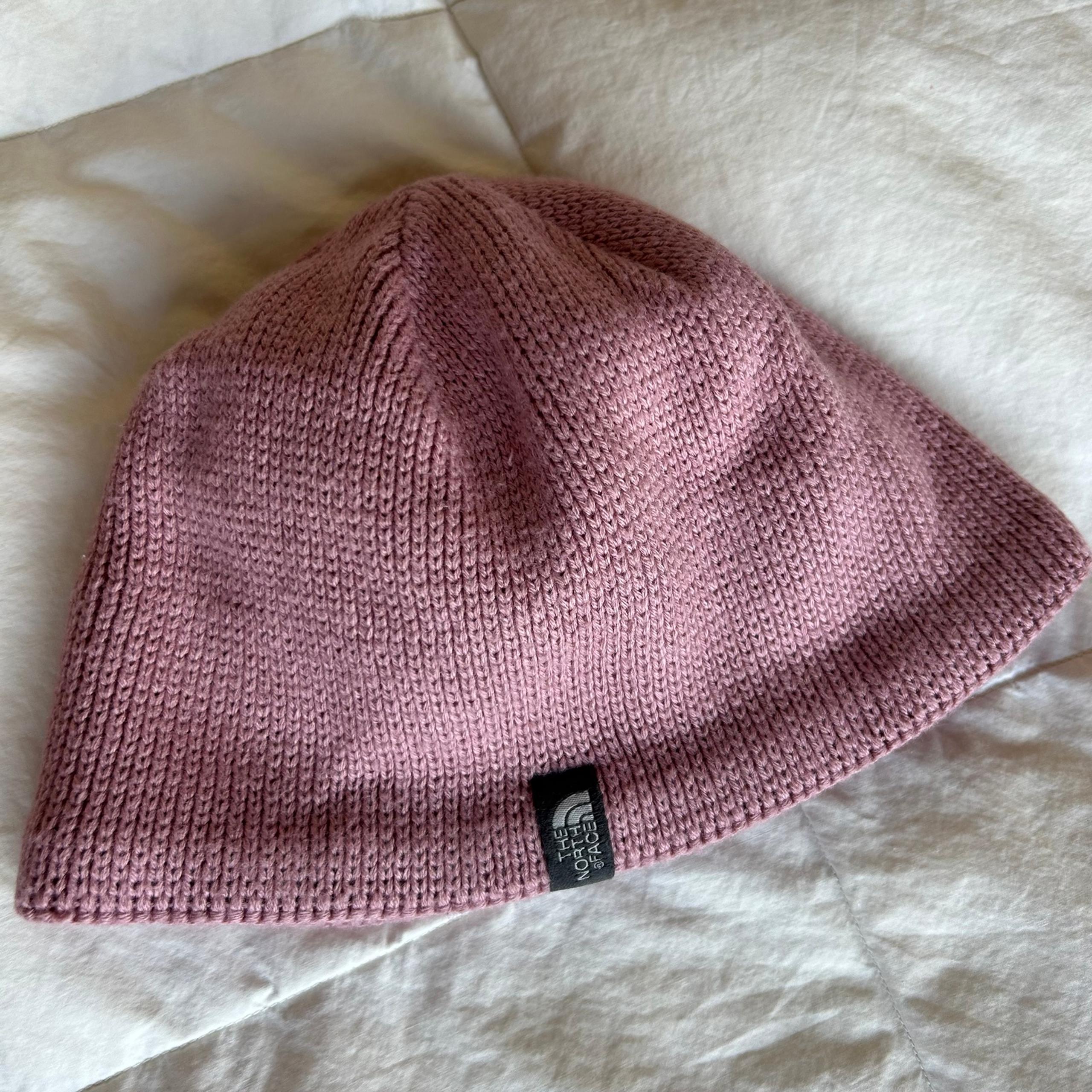Women’s the north face knit pink hat hiking running athletic sport small cap