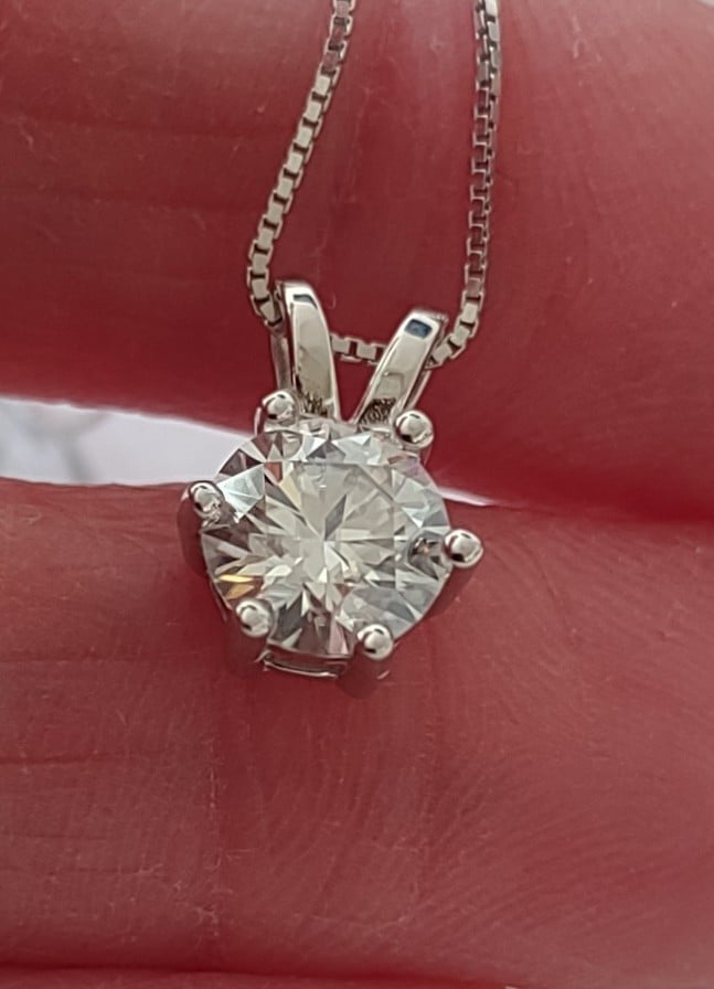 One carat diamond pendant necklace g r a certified numbered registration include