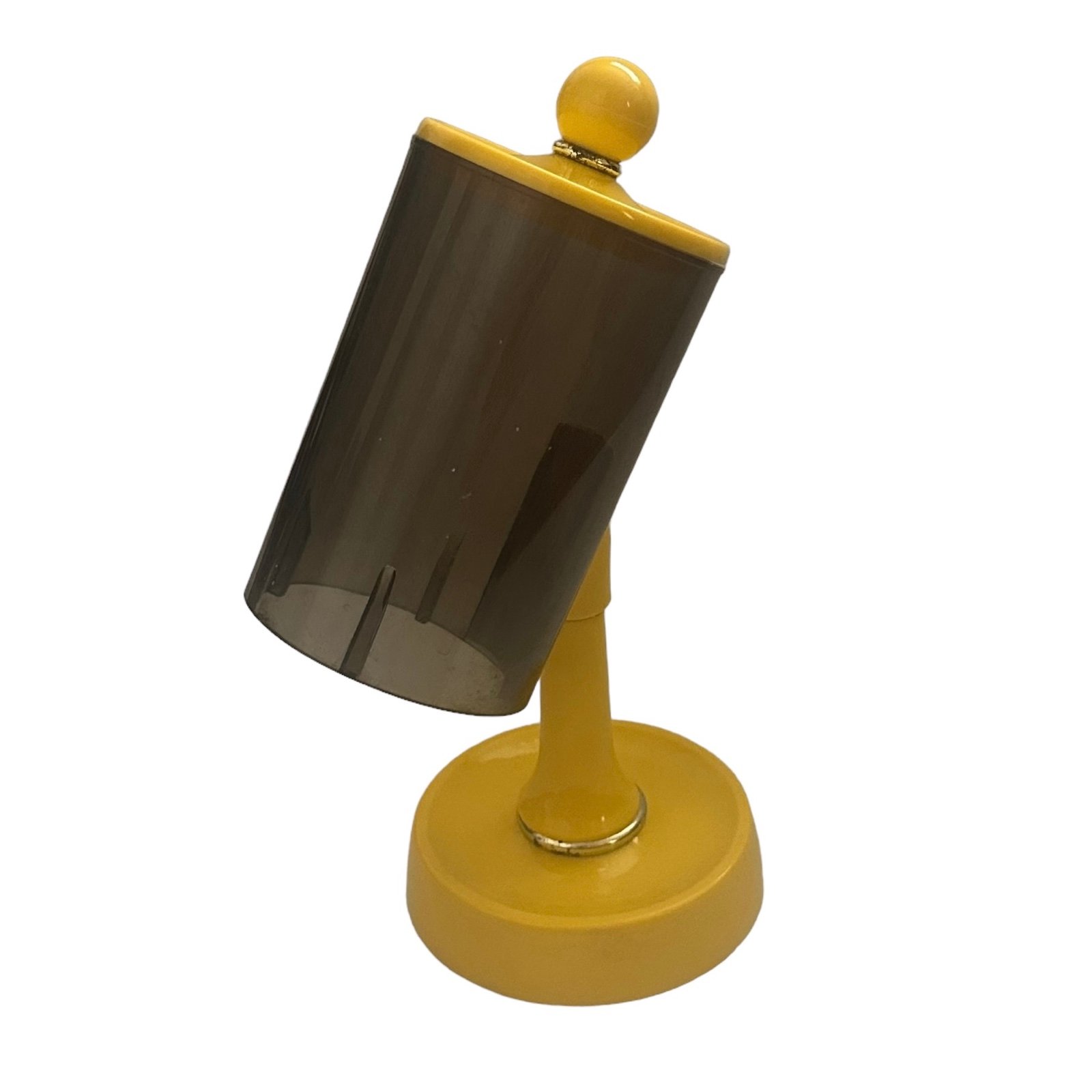 Vtg Dixie Cup Holder Dispenser Retro Bathroom Countertop Atomic Yellow 9 READ
