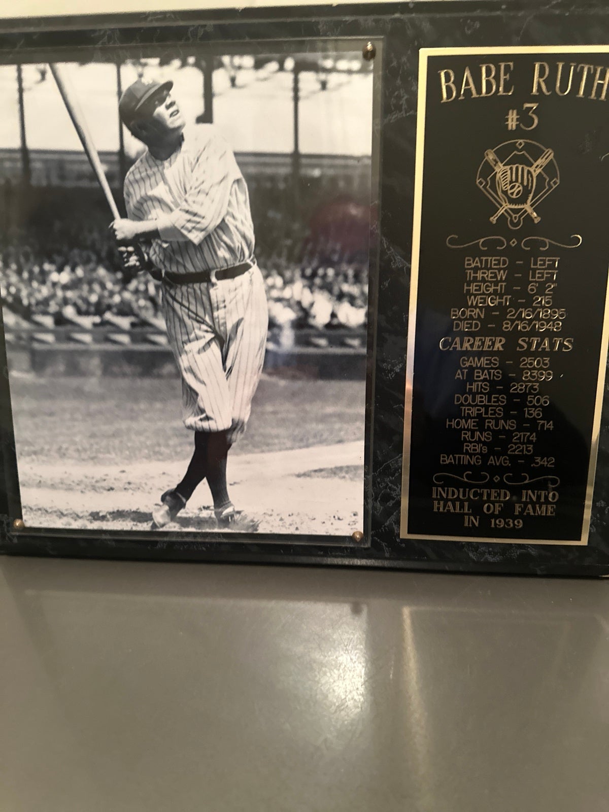 Babe Ruth Plaque