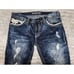 Affliction Men 36 (Tag 34) Blake Distress Stretch Heavy Stitch Faux Flap Pocket