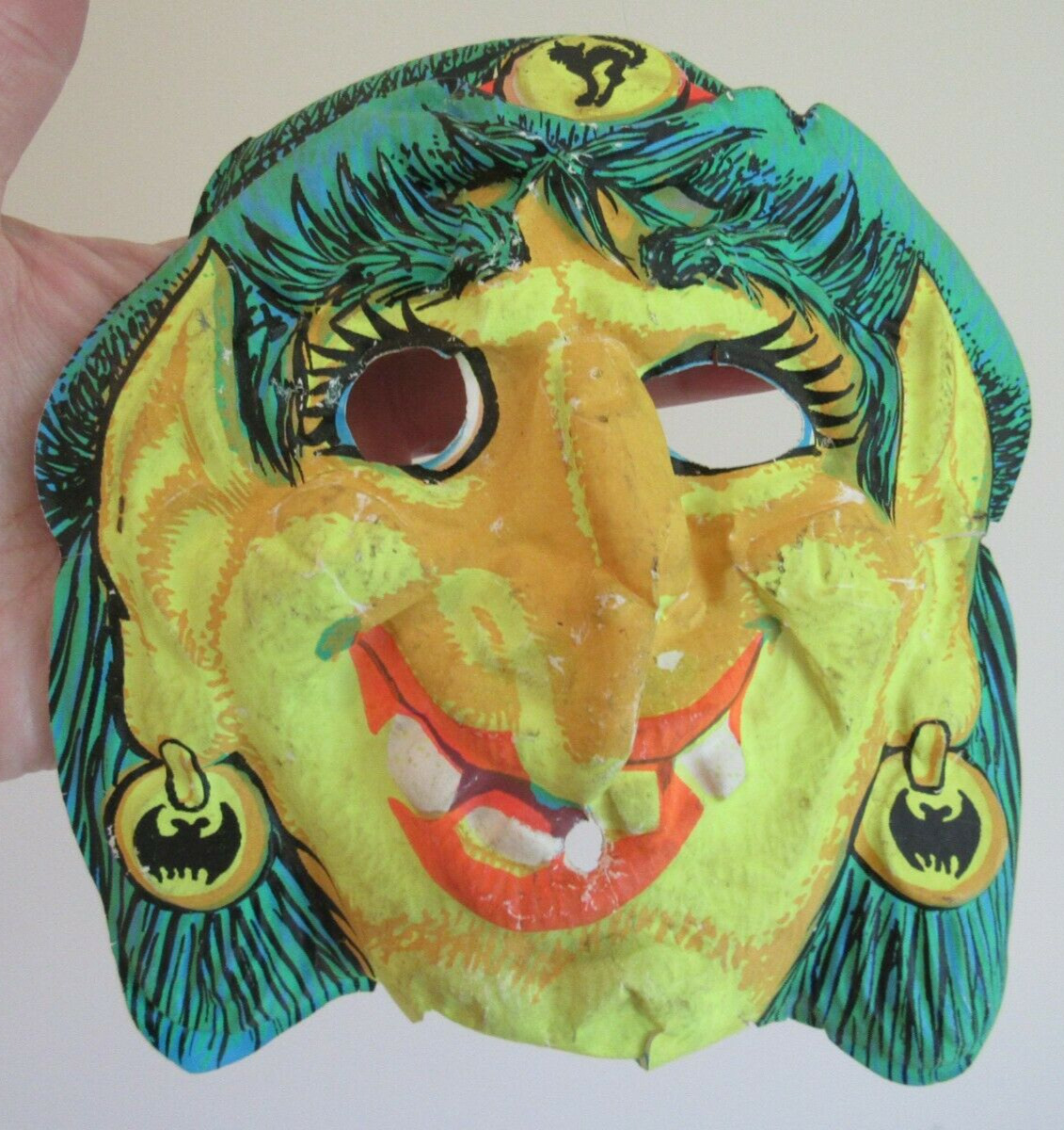 vintage halloween mask BEN COOPER witch mask 1960's ZEST BAR PROMOTION
