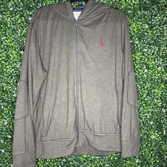 Olive Green Polo Ralph Lauren zip up hoodie and pants