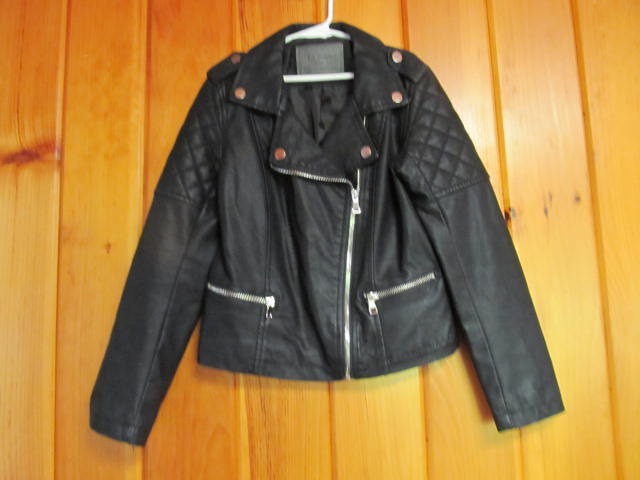 Leather Jacket Childrens Youths Black Leather jacket sz 10