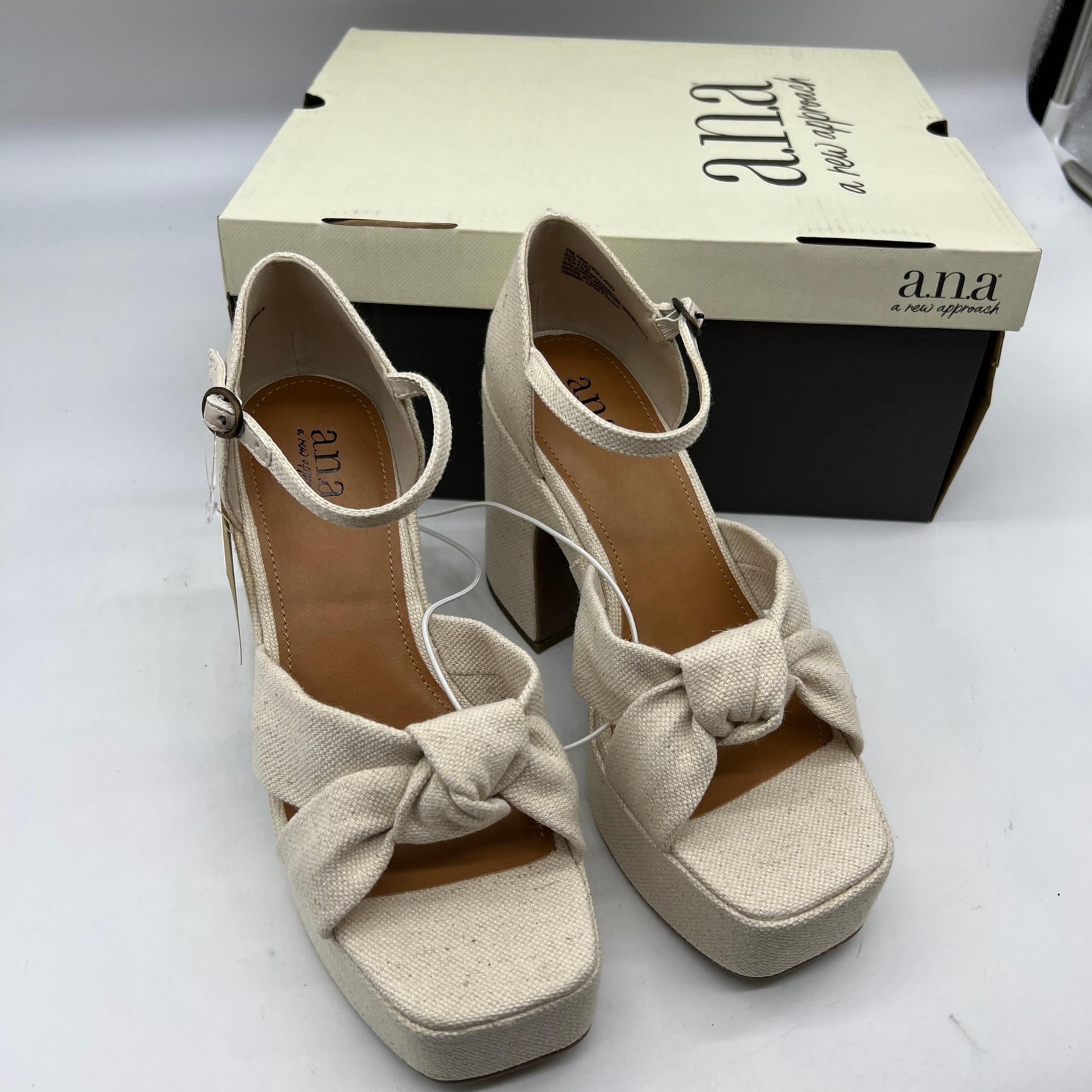 a.n.a Womens Holland Heeled Sandals Cream Natural Platform Size  7M