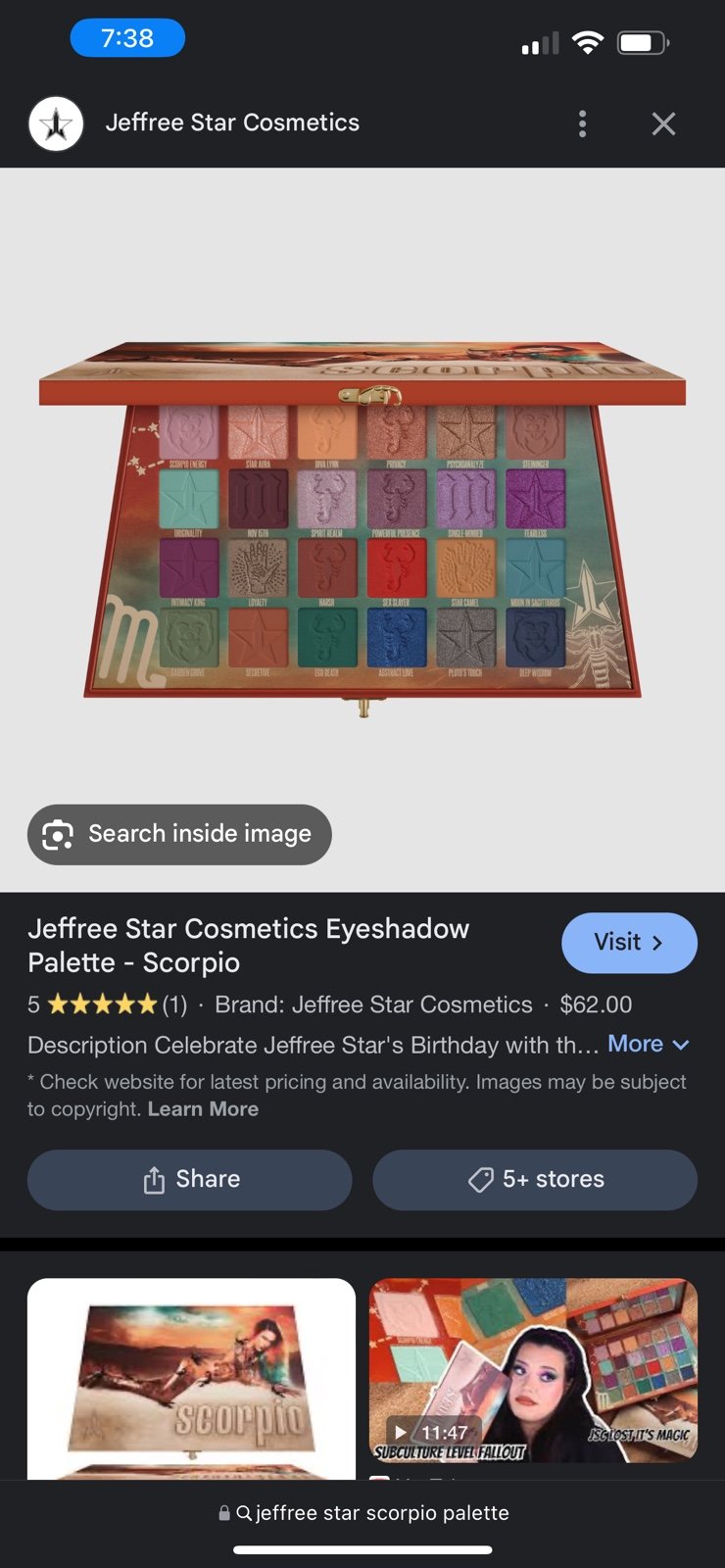 Jeffree star Scorpio palette