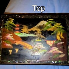 Vintage wooden japanese musical jewelry box
