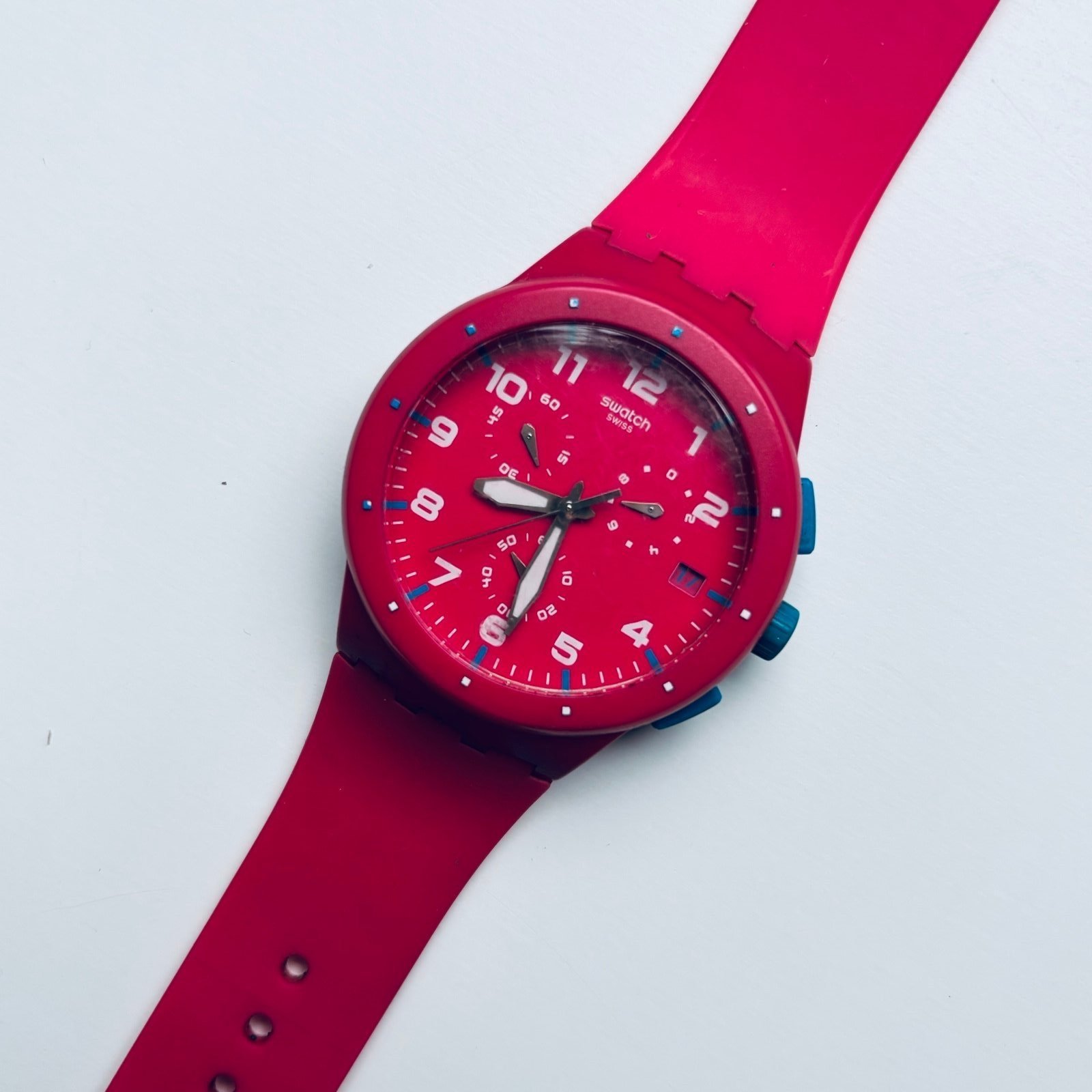 SWATCH CHRONO Pink Frame SUSR401 42mm 2012 #S02