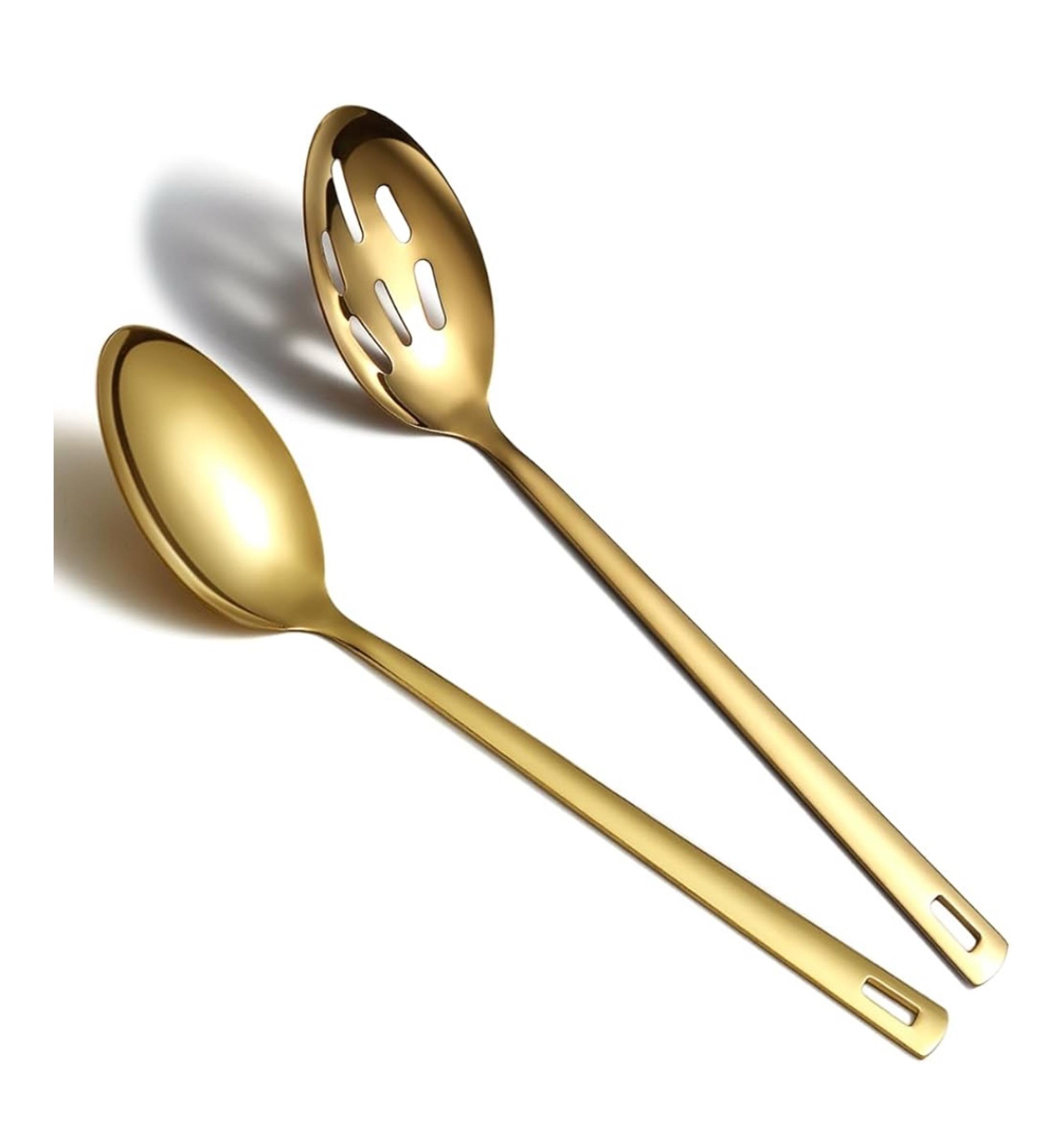 Gold Cooking Spoons Set Of 2