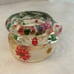 VINTAGE 1970's LUCITE BANGLES W/ ENCASED COLORFUL DRIED FLOWERS-FLOWER POWER!!!