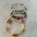 VINTAGE 1970's LUCITE BANGLES W/ ENCASED COLORFUL DRIED FLOWERS-FLOWER POWER!!!