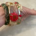 VINTAGE 1970's LUCITE BANGLES W/ ENCASED COLORFUL DRIED FLOWERS-FLOWER POWER!!!