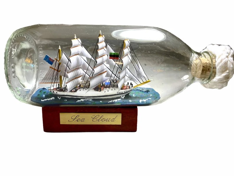 The Famous Sea Cloud ship in a bottle