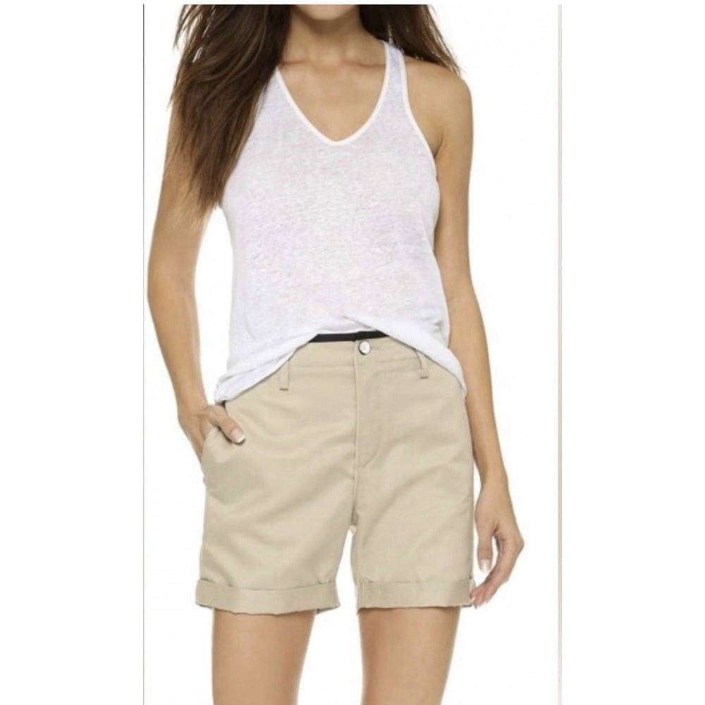 Rag & Bone Ashbury Linen Blend Cropped Ankle Pants Beige Womens Size 8 NWT