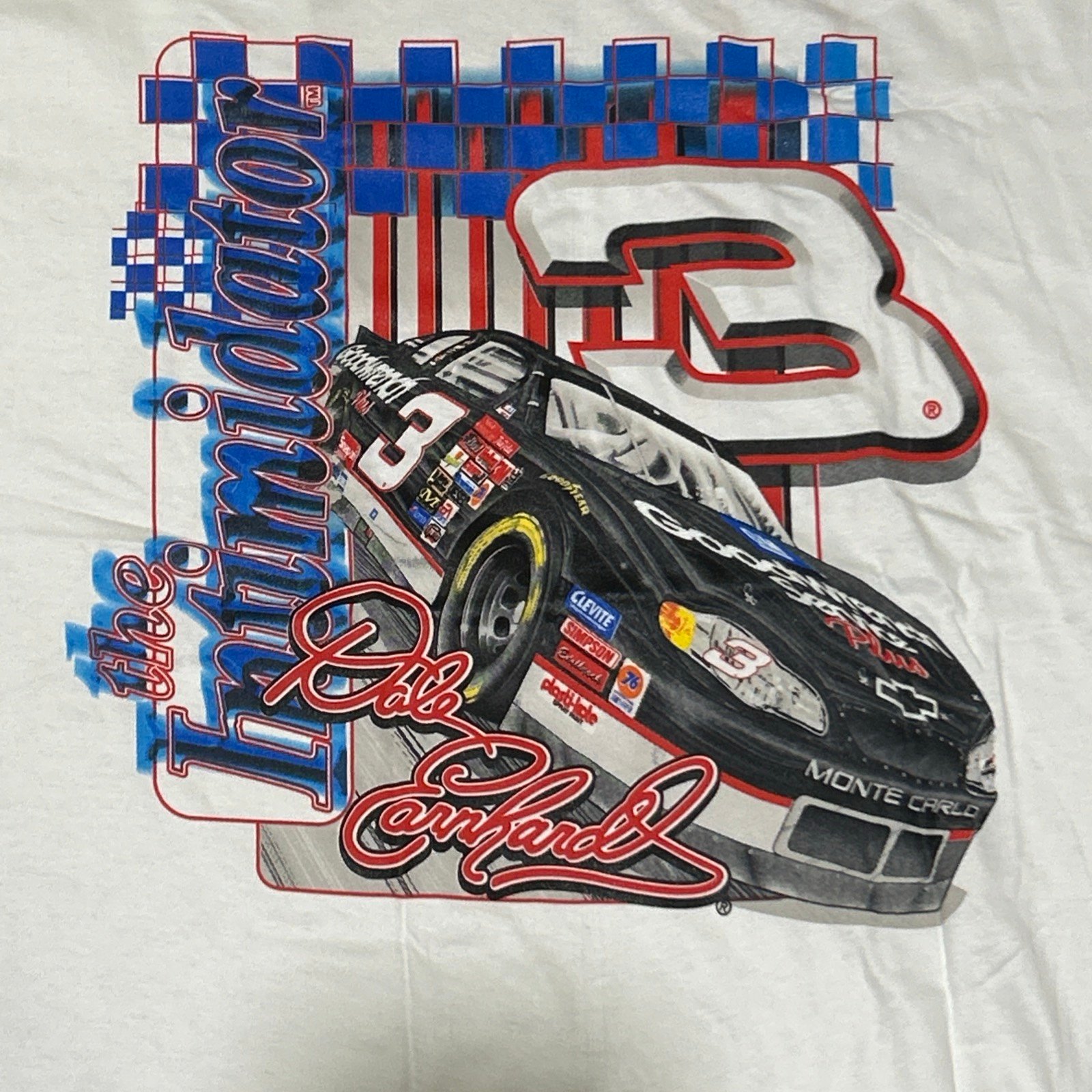 Vintage Dale Earnhardt Deadstock The Intimidator T-shirt Size XL NWT Double Side