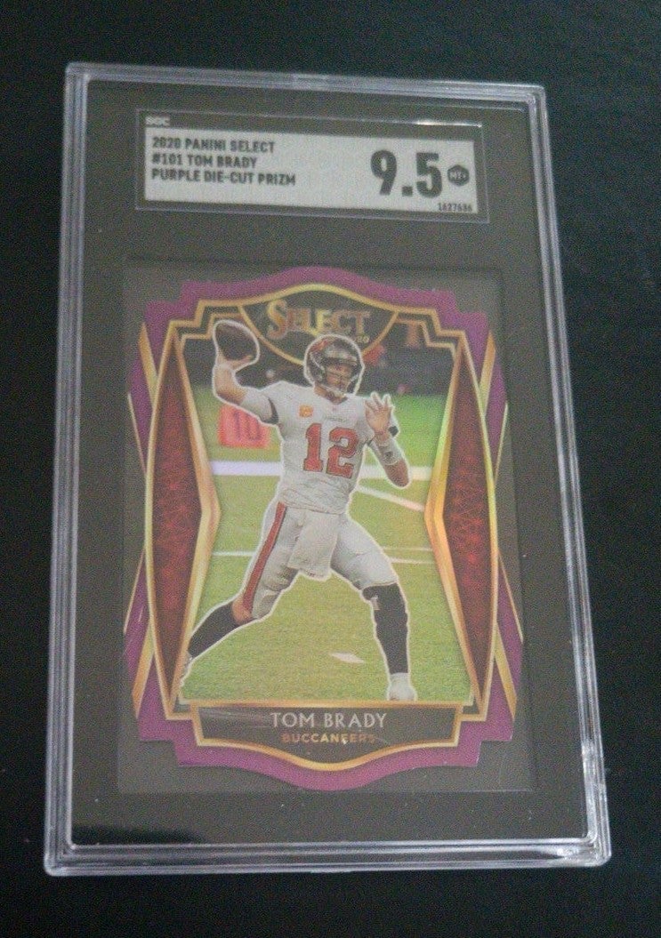 2020 Panini Select #101 Tom Brady Purple Die-Cut Prizm SGC 9.5 Mint