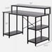 CompuComputer Desk with Shelves Home Office Gaming Table Workstation, Wood Grain