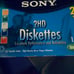 Opened package of 25 multiolored diskett