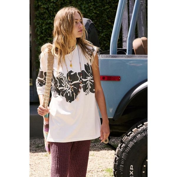 New Free People The Bureau Hibiscus Tee Size Xs