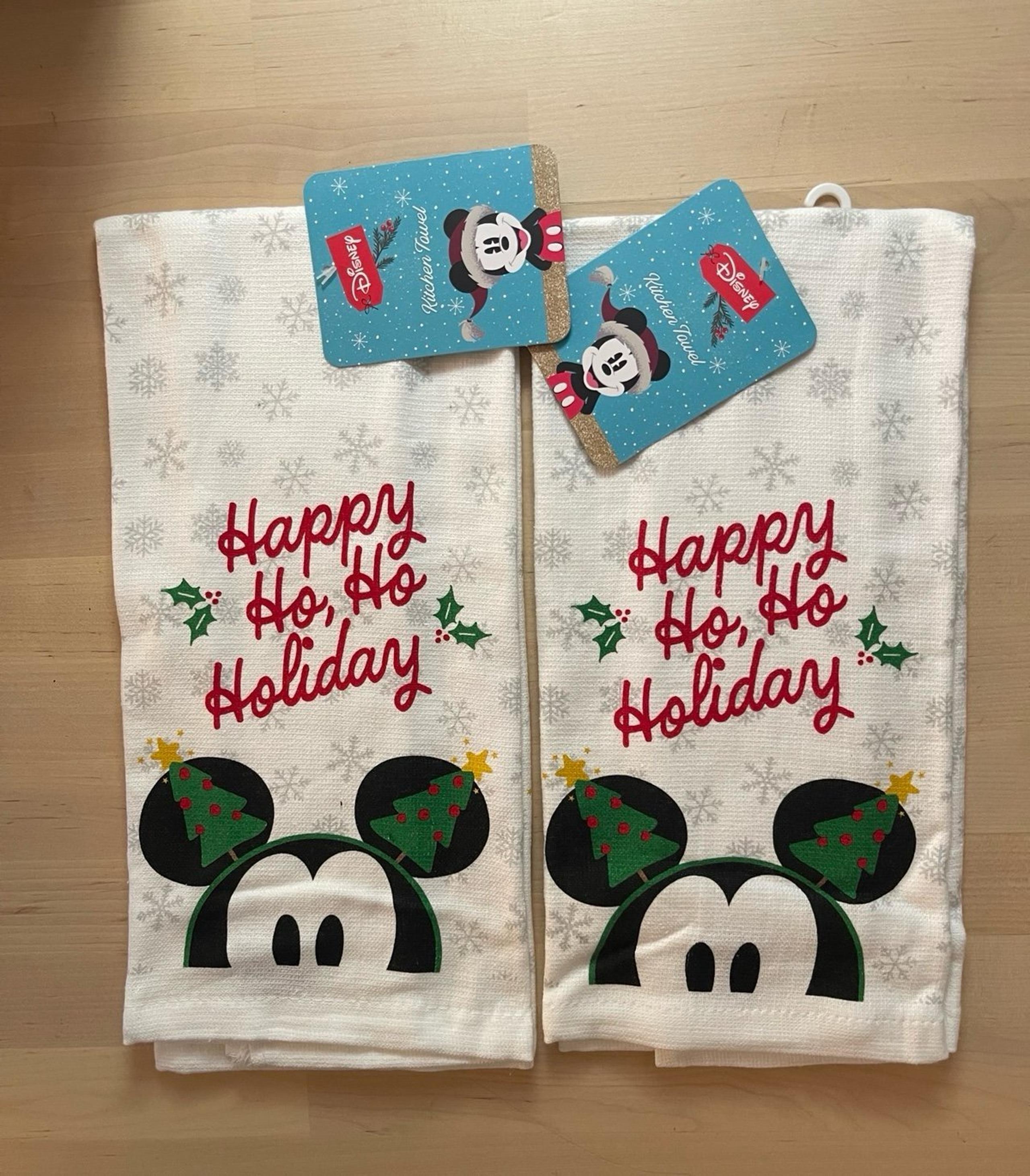 Disney Mickey Mouse Christmas set of 2 kitchen towels