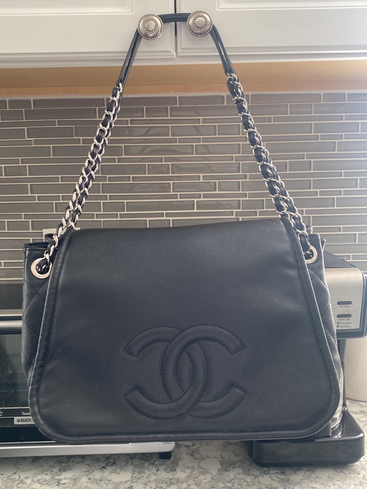 Chanel Timeless Chain Caviar Leather Shoulder Bag
