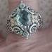 Rare BARBARA BIXBY -STERLING & 18 KT. GREEN QUARTZ TOPAZ STONE& WHITE TOPAZ RING