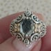 Rare BARBARA BIXBY -STERLING & 18 KT. GREEN QUARTZ TOPAZ STONE& WHITE TOPAZ RING