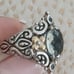 Rare BARBARA BIXBY -STERLING & 18 KT. GREEN QUARTZ TOPAZ STONE& WHITE TOPAZ RING
