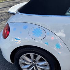 daisy holographic decals set of 11 stickers vinyl hippie flower car van bike lap