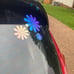 daisy holographic decals set of 11 stickers vinyl hippie flower car van bike lap