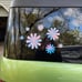 daisy holographic decals set of 11 stickers vinyl hippie flower car van bike lap