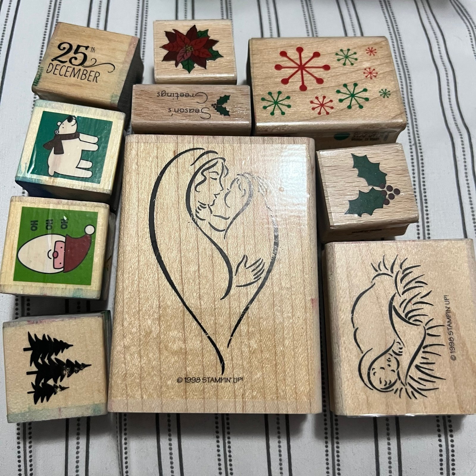 Mega Christmas/Holiday/Winter 75 Wood Stamps Bundle