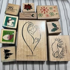 Mega Christmas/Holiday/Winter 75 Wood Stamps Bundle