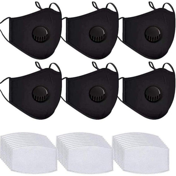 6pcs Reusable and Breathable Valve Mask