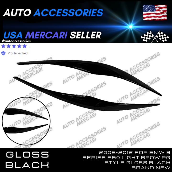 2005-2012 For BMW 3 Series E90 Light Brow PG Style Gloss Black Brand New