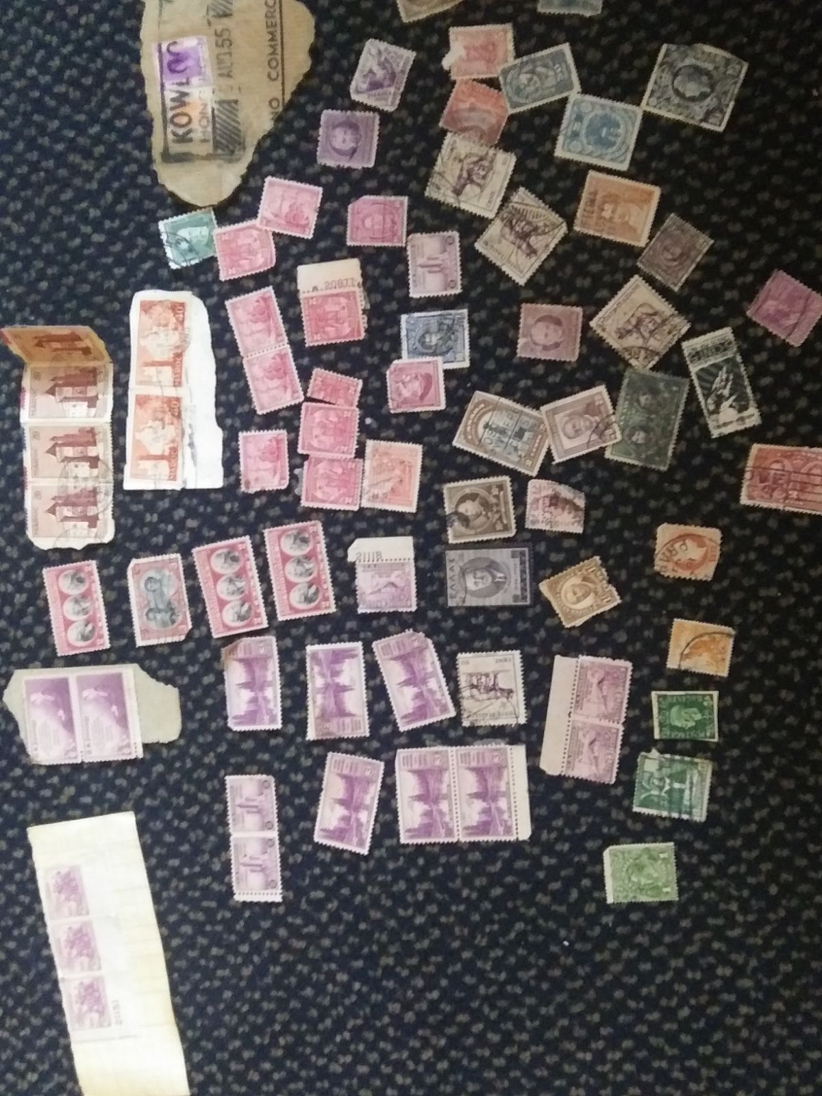 Antique postage stamps