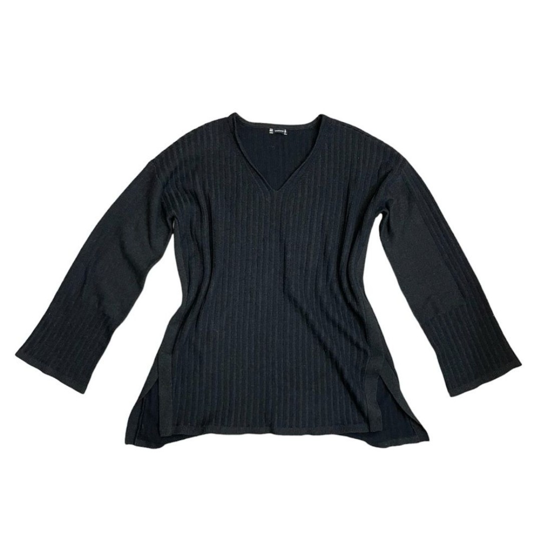 Smartwool Black Shadow Pines Ribbed Knit Stretch Wool Sweater