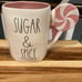 Rae Dunn Sugar & Spice mugs X 2 and JOY [iridescent and pink & white peppermint