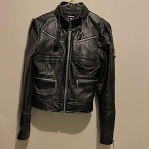 bebe 100% Leather Motorcycle Jacket