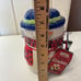White Blue Snowman Christmas Winter Holiday Candy Treat Ceramic Cookie Jar 2012