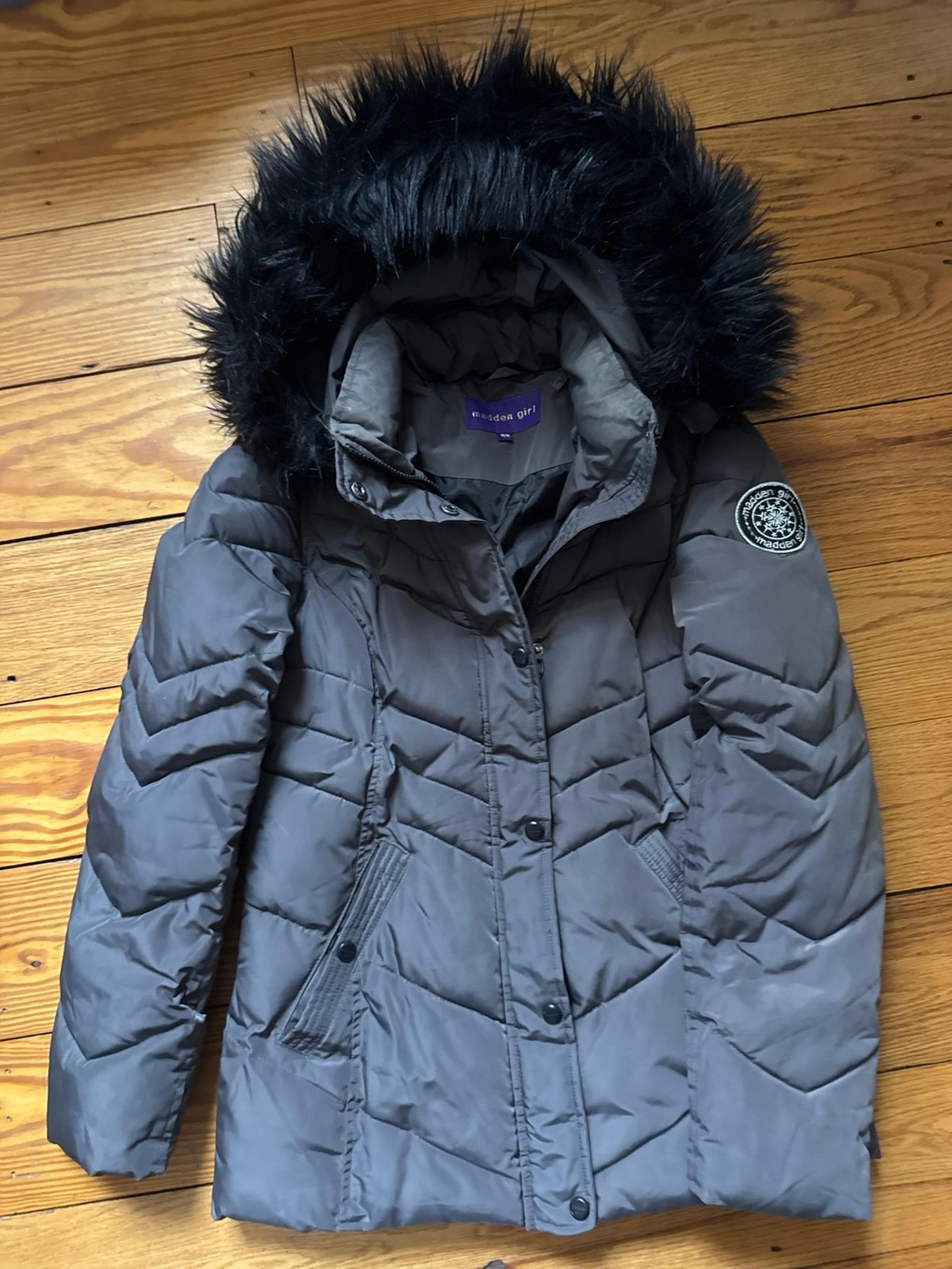 Madden girl coat jacket fur hood warm