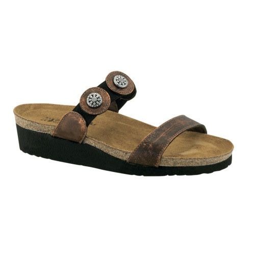 Naot marrisa burnt copper Leather Sandals Size 38 EU Bronze With Beaded Straps