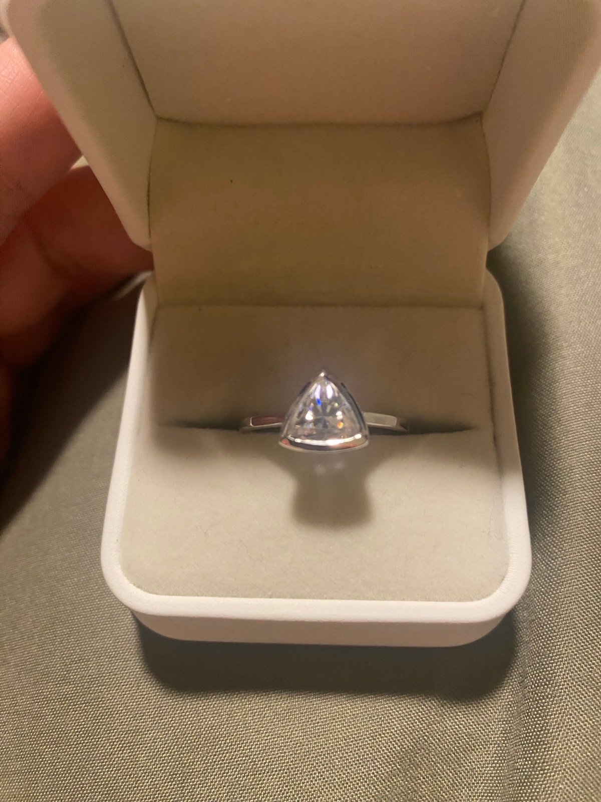 Moissanite Trillion Cut Ring