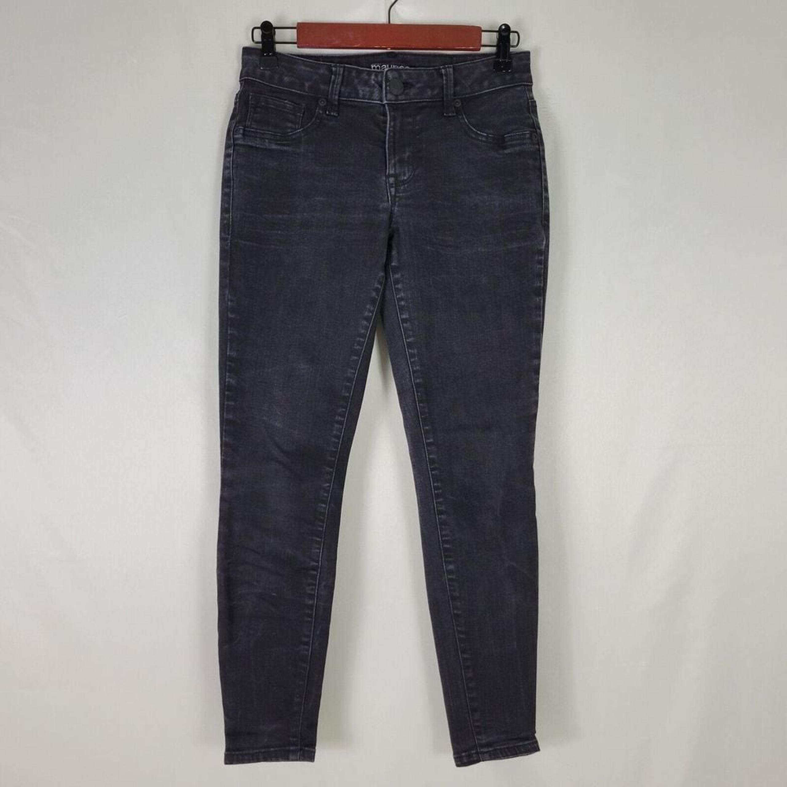 Maurices Jeans Womens Small Black Denim Low Rise Jegging Charcoal Wash Legging
