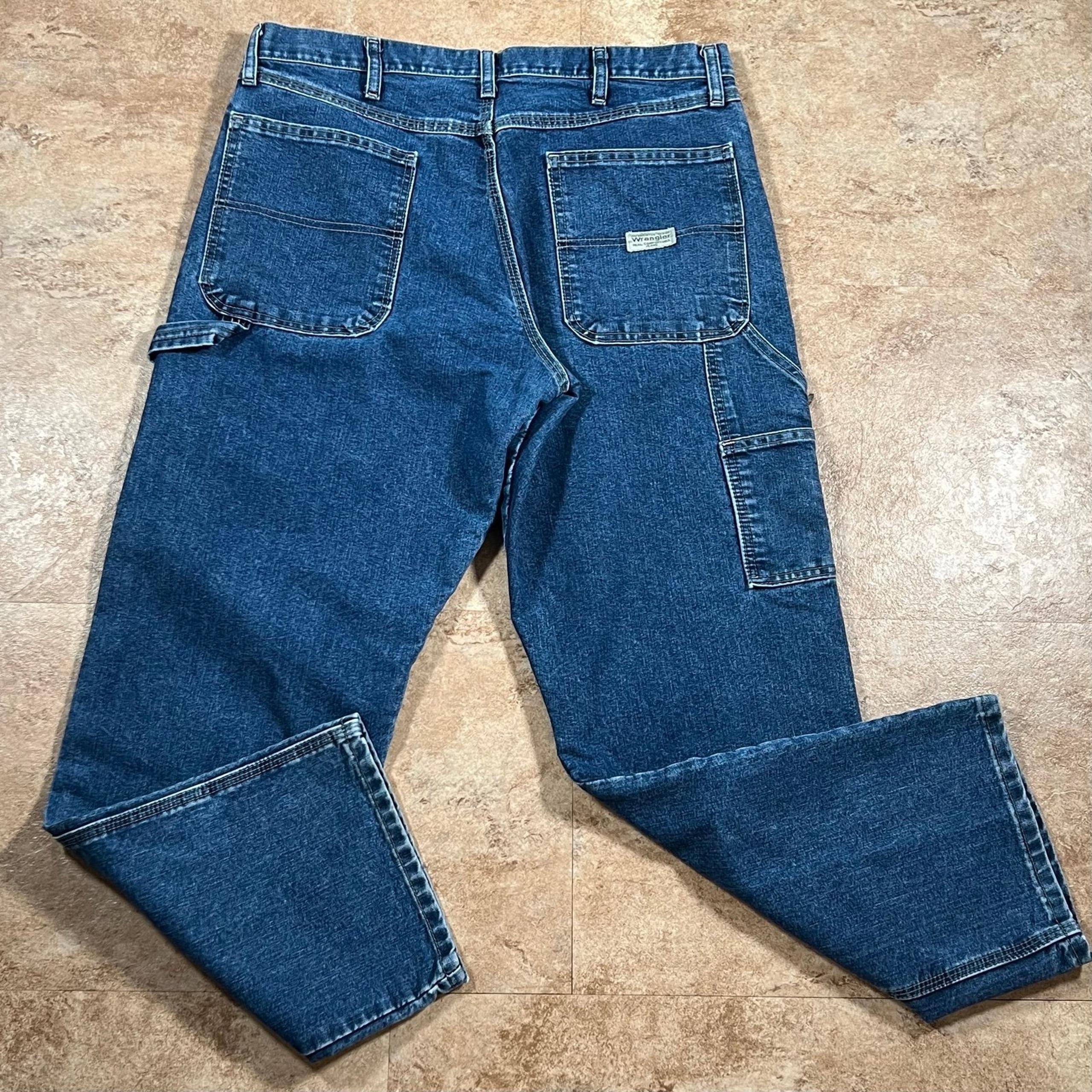 Wrangler Vintage 90's Carpenter Jeans Baggy Straight Grunge Skater Men's 34x30