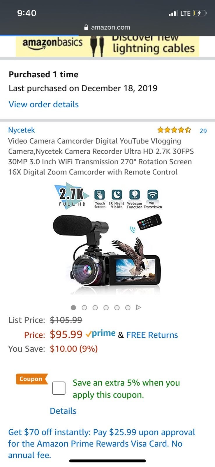 Camera for blogging
